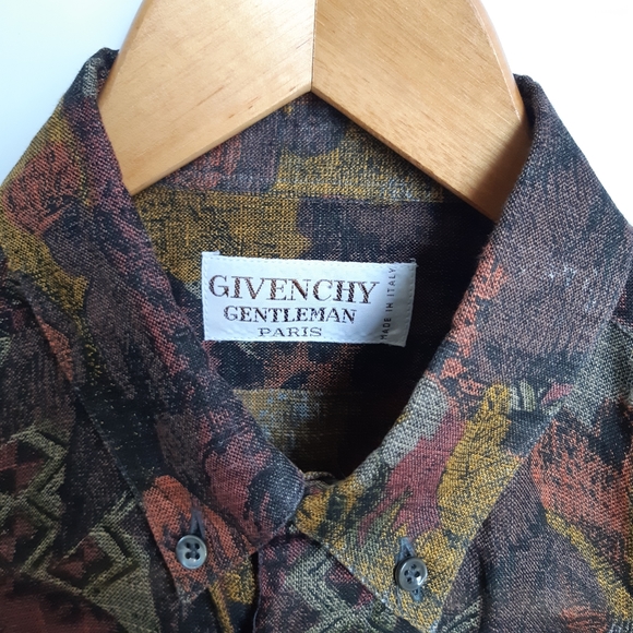 Vintage Givenchy Gentleman linen short-sleeved button down shirt - Picture 4 of 8